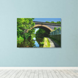 Impressão Em Tela Canal de Huddersfield Broad e Viaduto da Moinho Wh