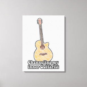 Impressão Em Tela Canalizando meu guitarrista interno.guitarra posit