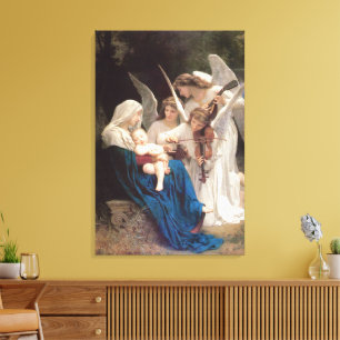 Impressão Em Tela Canção dos Anjos (1881) por Bouguereau