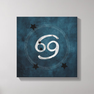 Impressão Em Tela Cancer da constelação de zodíaco prateado do caran