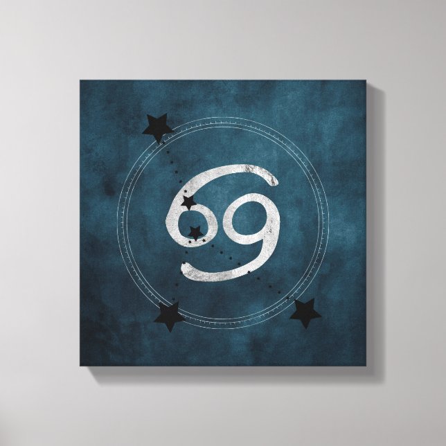 Impressão Em Tela Cancer da constelação de zodíaco prateado do caran (Frente)