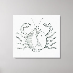 Impressão Em Tela Cancer (o caranguejo) uma ilustração 'do poétic