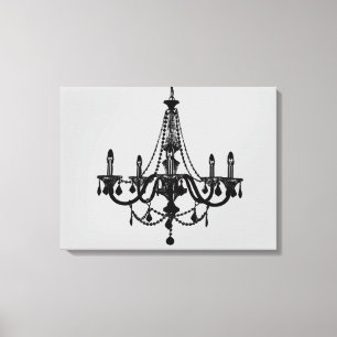Impressão Em Tela Candelabro preto