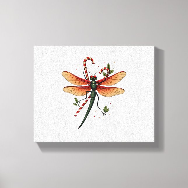 Impressão Em Tela Candy Cane Dragonfly (Frente)