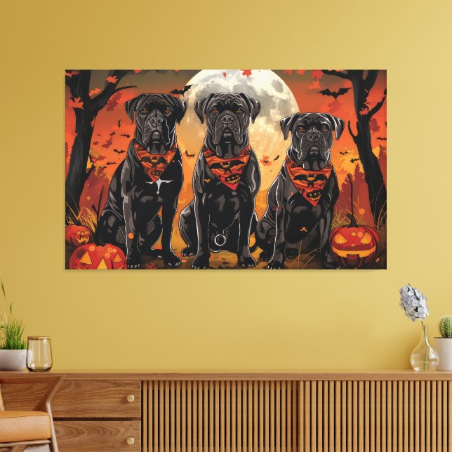 Impressão Em Tela Cane Corso Halloween Assustador (Insitu(Sala de estar))