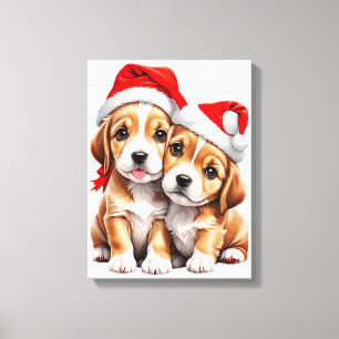 Impressão Em Tela Canina de Natal