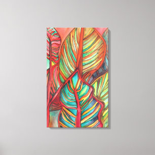 Impressão Em Tela Canna alaranjado deixa a arte do original da