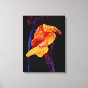 Impressão Em Tela Canna Lily em Preto com Azul