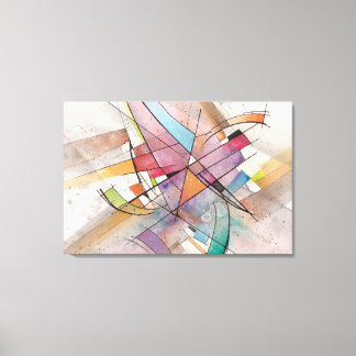 Impressão Em Tela CANTATA em PASTEL MAJOR Abstrato Watercolor Art