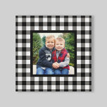 Impressão Em Tela Canv de Fotografia de Natal da Xadrez de Buffalo N<br><div class="desc">Esta canvas de arte de Natal estilo fazenda apresenta um espaço de fotos de família quadrado personalizado, formado por um cheque de búfalo preto e branco / fundo com padrão de xadrez. Dica da foto: recorte sua foto em forma quadrada antes de carregar. Crédito da fotografia: Duas Fotografias de Peixe...</div>