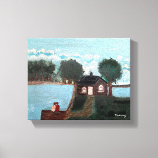 Impressão Em Tela CANVAS: Casal em um Cabin_