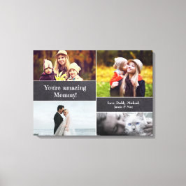 Impressão Em Tela "Canvas da memória da Mãe: Colagem de fotos person
