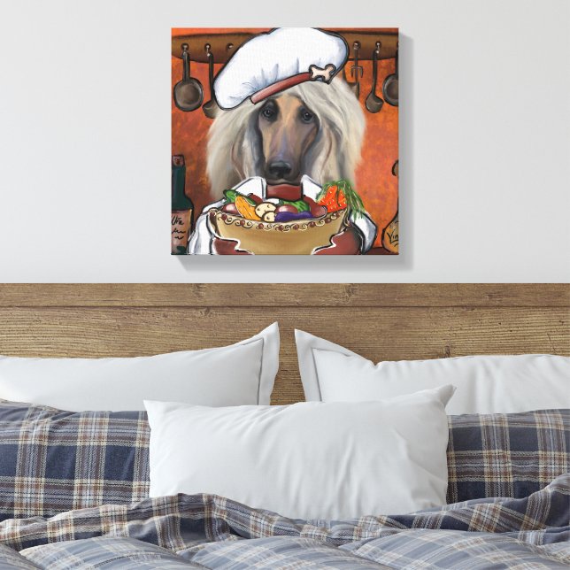 Impressão Em Tela Cão Afegão         (Insitu(Quarto))