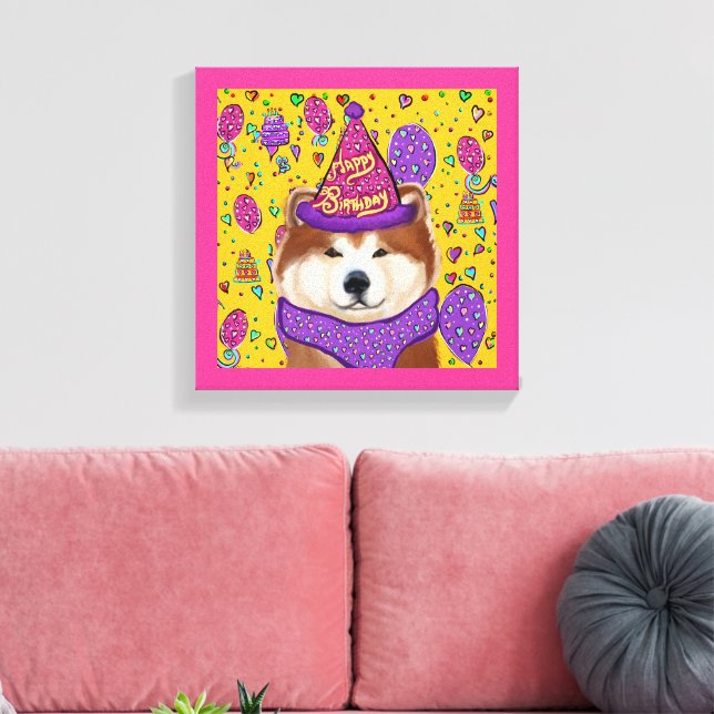 IMPRESSÃO EM TELA CÃO AKITA (Insitu(Sala de estar))