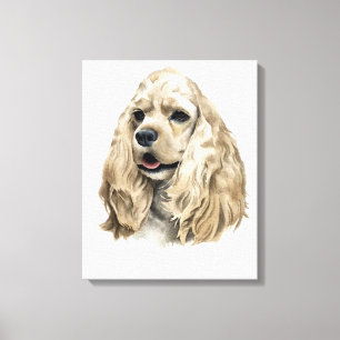 Impressão Em Tela Cão cocker spaniel! Retrato bonito em canvas!