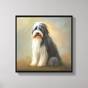 Impressão Em Tela Cão Collie Barbudo