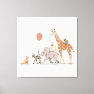 Impressão Em Tela Cão de aniversário de arte de viveiro fofo de anim