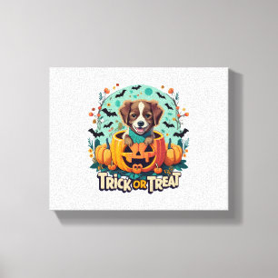 Impressão Em Tela Cão de Halloween 1