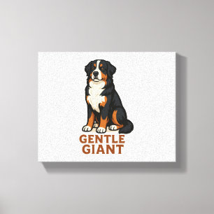 Impressão Em Tela Cão de Montanha Bernês Gigante Gentil.