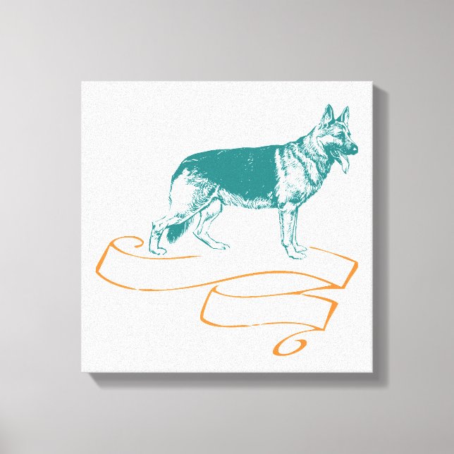 Impressão Em Tela cão german shepherd (Frente)