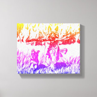 Impressão Em Tela Cão "Joy Sem Limites: Mumu em Ação"