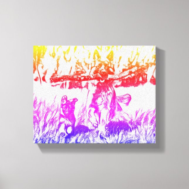 Impressão Em Tela Cão "Joy Sem Limites: Mumu em Ação" (Frente)