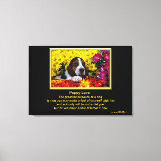 Impressão Em Tela Cão nas Flores