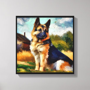 Impressão Em Tela Cão Pastor Alemão
