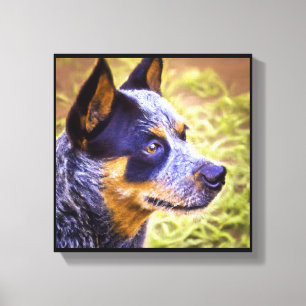 Impressão Em Tela Cão Pastor Australiano - Retrato de Cachorro