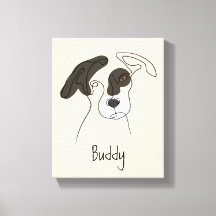 Cão Personalizável Arte de Uma Linha com Cor