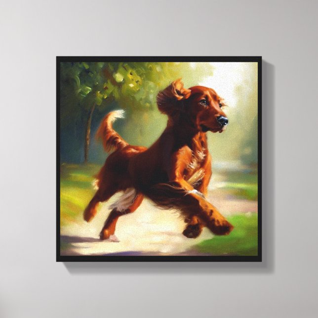 Impressão Em Tela Cão Setter Irlandês (Frente)