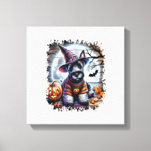 Impressão Em Tela Cão Terrier Escocês Halloween