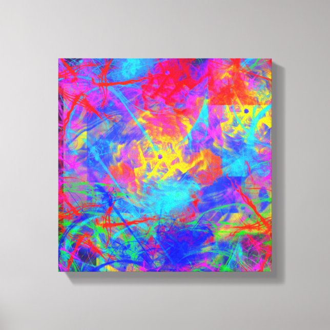 Impressão Em Tela Caos de Cores (Frente)