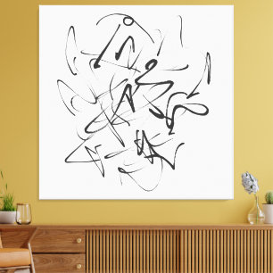 Impressão Em Tela Caos na Tinta - Abstração Expressiva de Linha