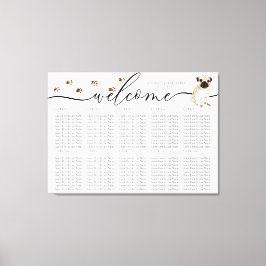 Impressão Em Tela cãozinho de cachorro Bem-vindo Números de Mesa