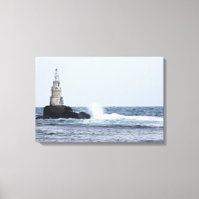 Impressão Em Tela Capa de mar com farol (Frente)