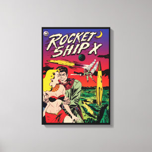 Impressão Em Tela Capa de Quadrinho de Ficção Científica Vintage Fog