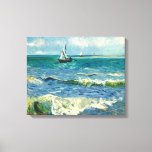 Impressão Em Tela Capa | Vincent Van Gogh<br><div class="desc">A paisagem nas proximidades de Les Saintes-Maries-de-la-Mer (1888) pelo artista poste-impressionista holandês Vincent Van Gogh. Arte original é uma pintura de capa de mar em óleo que mostra um barco em um oceano azul abstrato. Use as ferramentas de design para adicionar texto personalizado ou personalizar a imagem.</div>
