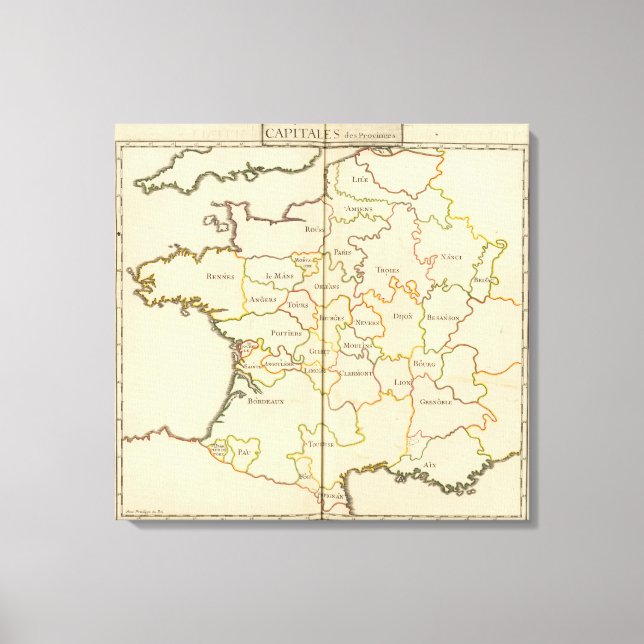 Impressão Em Tela Capitais da França (Frente)