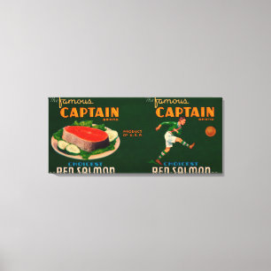 Impressão Em Tela Capitão Marcagem com ferro quente Salmão Rotulag
