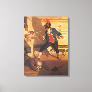 Impressão Em Tela Capitão Pirata Vintage, Luta de Espada por NC Wyet