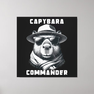 Impressão Em Tela Capivara Com Óculos De Sol Capy Comandante