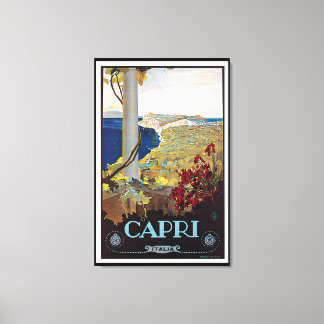 Impressão Em Tela Capri, Itália Viagens vintage Poster