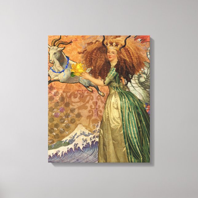 Impressão Em Tela Capricórnio Mulher Cabra Brincadeira (Frente)