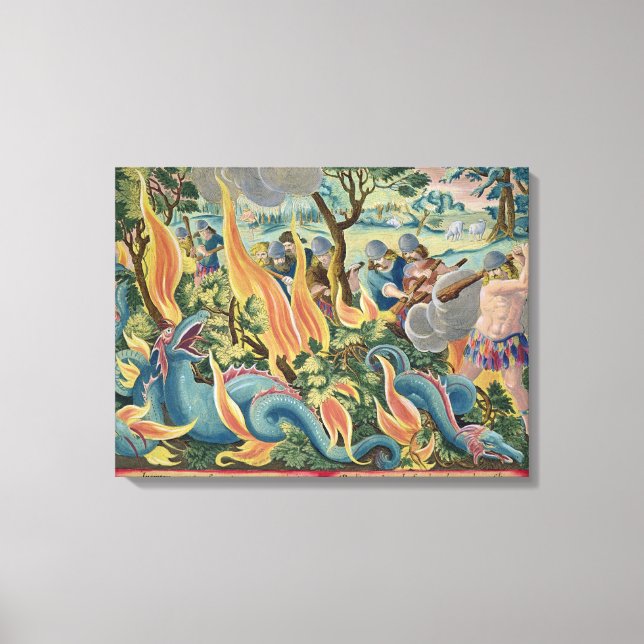 Impressão Em Tela Capturando serpentes na Índia usando pinos e tocha (Frente)