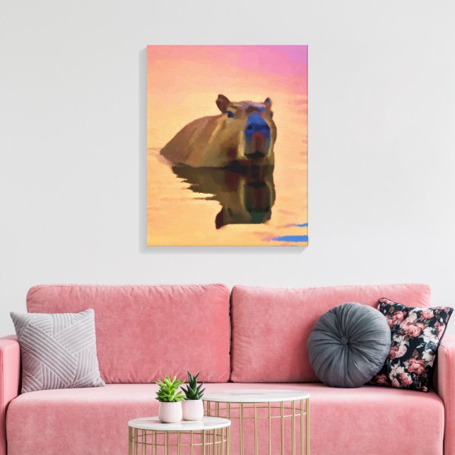 Impressão Em Tela Capybara Peaceful (Insitu(Sala de estar))