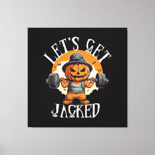 Impressão Em Tela Cara Vamos Ficar Musculosos Abóbora Jack-O-Lantern