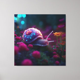 Impressão Em Tela Caracol Rosa, Arte AI, Tela Impressa