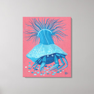 Impressão Em Tela Caranguejo Ermitão Mar Oceano Animais Pintura Suba