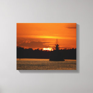 Impressão Em Tela Caranguejo no pôr do sol no compartimento 11x14